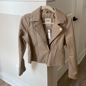 Abercrombie Medium Vegan Leather Moto Jacket